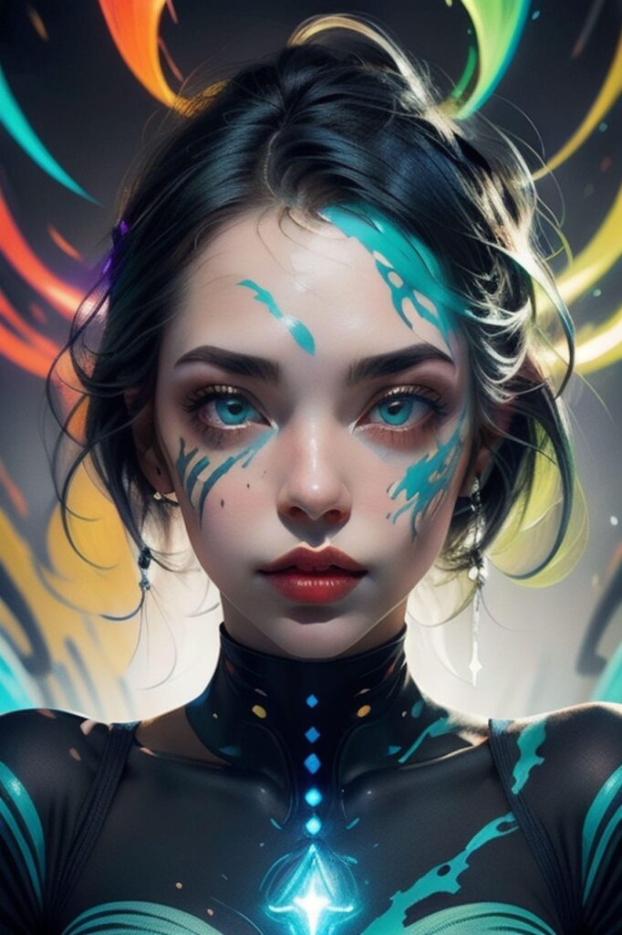 ai generated, woman, beauty, mystic, fantasy, girl, futuristic, portrait