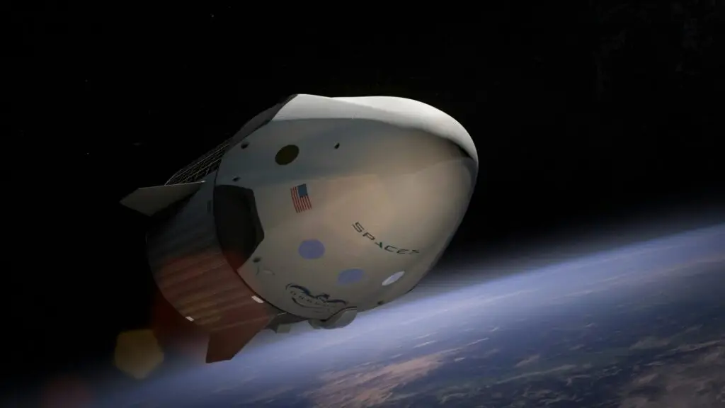 SpaceX spacecraft traveling to the Moon for Moon city construction
