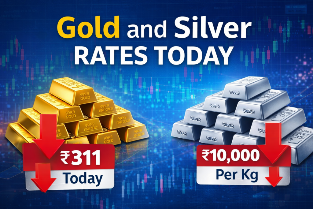 Gold and Silver Rates Today fall – Gold down ₹311 and Silver down ₹10,000 latest market update